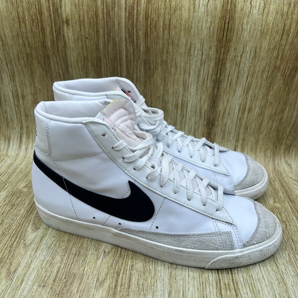 Nike Blazer Mid '77 Mens Size 11.5 Vintage White Black Sneakers Shoes BQ6806-100